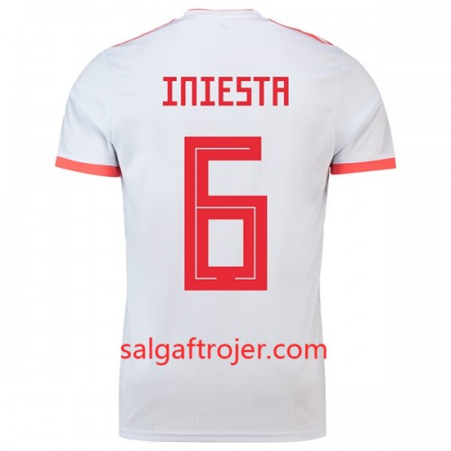 Spanien Fodboldtrøjer A.iniesta 6 Udebanesæt VM 2018 Spanien Fodboldtrøjer A.iniesta 6 Udebanesæt VM 2018